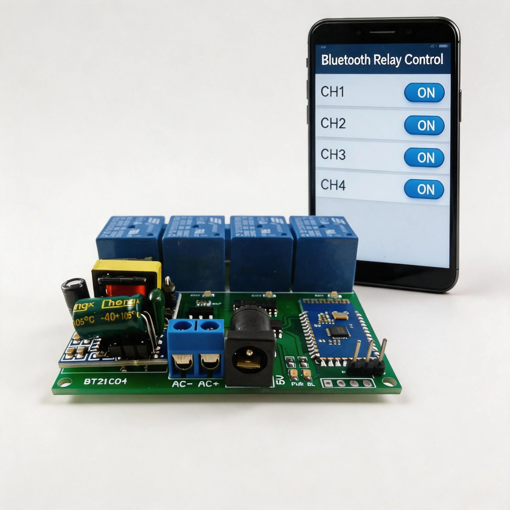 dc-5v-4-ch-ac-110v-120v-bluetooth対応リレースイッチ-androidアプリ用-ワイヤレスリモコン