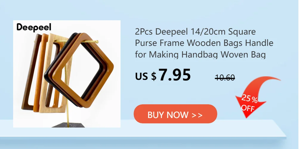 2Pcs Deepeel Solid Wood Bag Handle Women's Handbag Woven-Bag Wrist Ring Handles Purse Frame Handmade DIY Bags Accessories