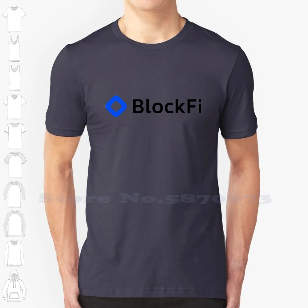 BlockFi Logo Casual T Shirt Top Quality Graphic 100% Cotton Tees