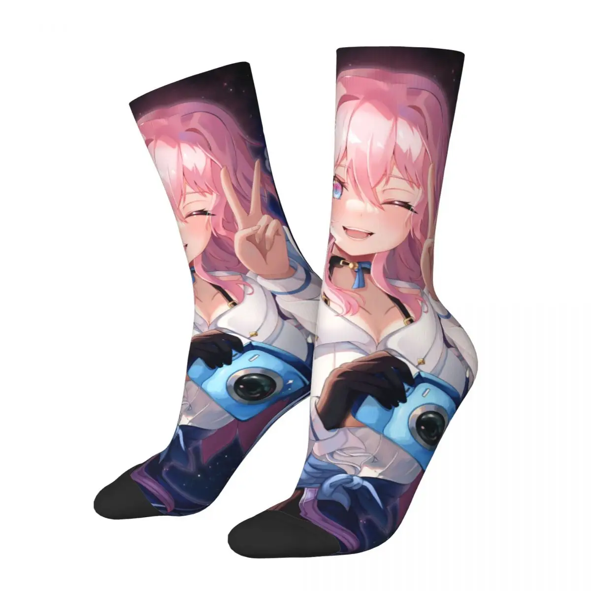 March 7th Honkai Star Rail Game Socks Male Mens Women Spring Stockings Harajuku