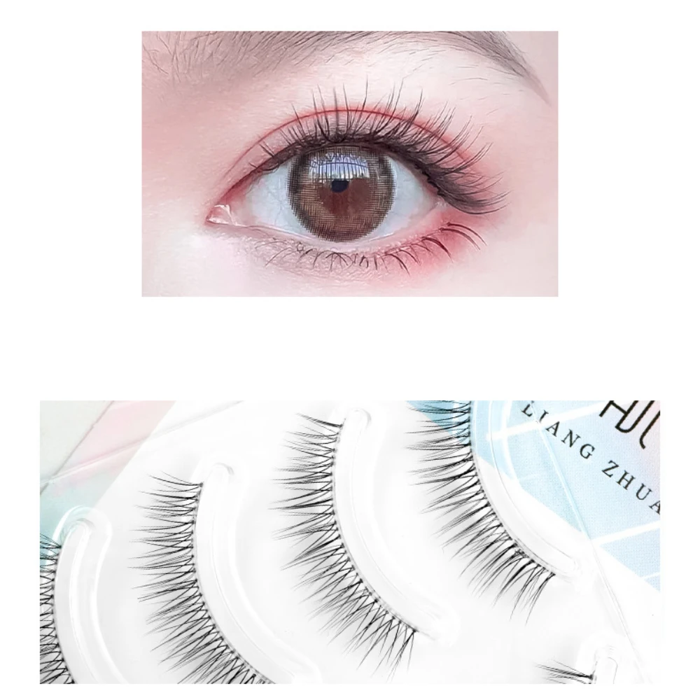 

5 Pairs New Natural Manga Lashes Soft Eyelashes Thick False Eye lashes Manga Daily Dating Makeup Eyelashes Lashes Wispy