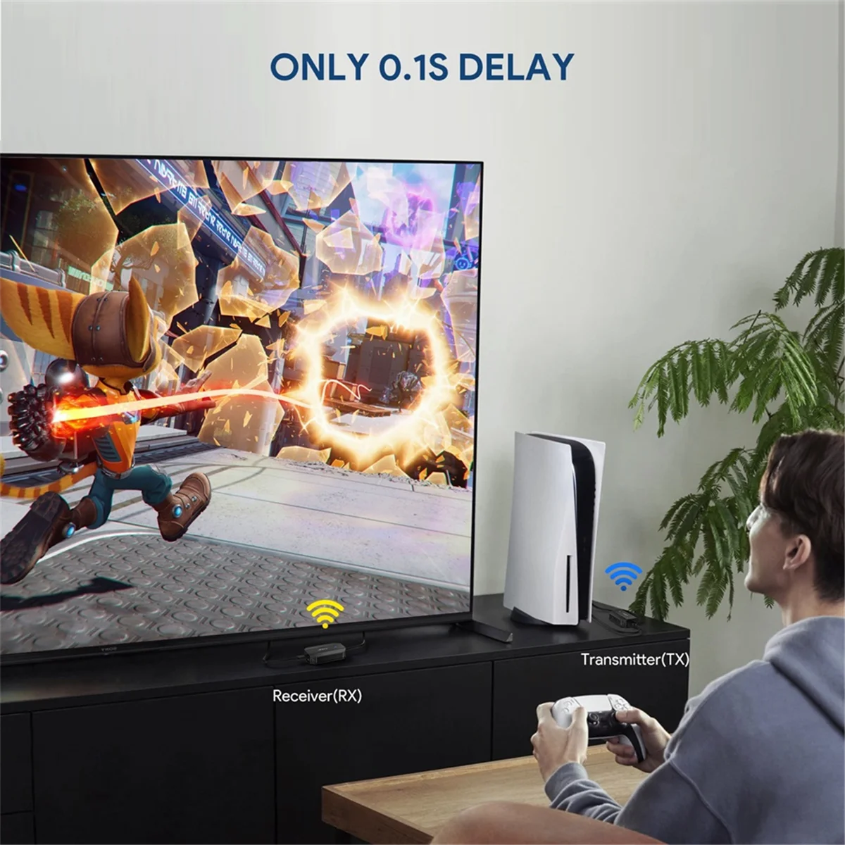 1080P Wireless HDMI-Compatible Transmitter Receiver Display Dongle Extender AV Adapter for Laptop TV Projector Monitor