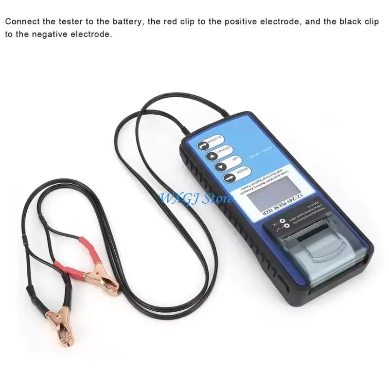 37JE Portable Car Battery Health Monitor Tester Tool with Charging System Test for 200Ah Vehicles and Emergency Diagnostics
