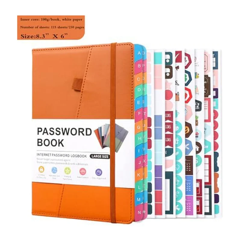 AEE7-Password Keeper Book With Colorful Alphabetical Tabs And Two Bookmarks, For Seniors 8.4X5.9Inch, Internet Address