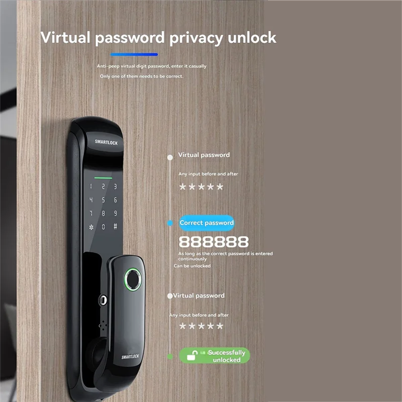 -A96Z Tuya Smart Locks Fully Automatic Electronic Door Lock With Biometric Fingerprint Lock Rfid Card Password Key Unlock