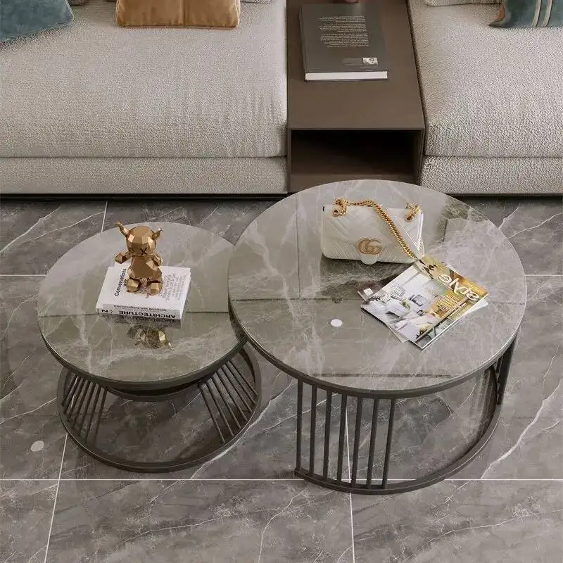 Mesa coreana minimalista, mesa auxiliar de mármol con estética nórdica, mesa de centro de diseño industrial, mueble para salón, accesorios para la sala de estar.