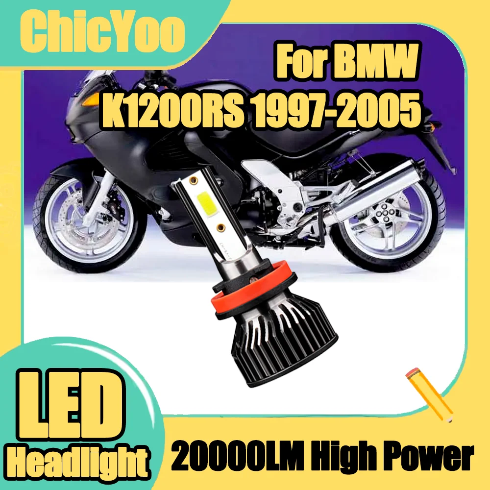 1PCS 6000K White 20000LM H11 H8 H9 Motorcycle LED Headlight 12V 24V For BMW K1200RS 1997 1998 1999 2000 2001 2002 2003 2004 2005