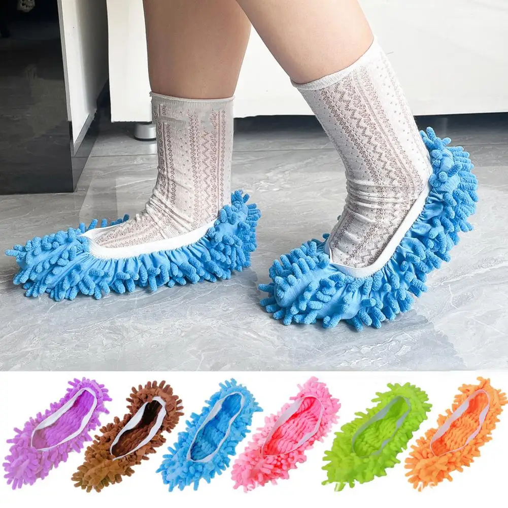 A Pair of Dusting Slippers Chenille Multifunctional Floor Dusting Mop Covers Shoe Covers Microfibre Cleaning Cleaning Tools