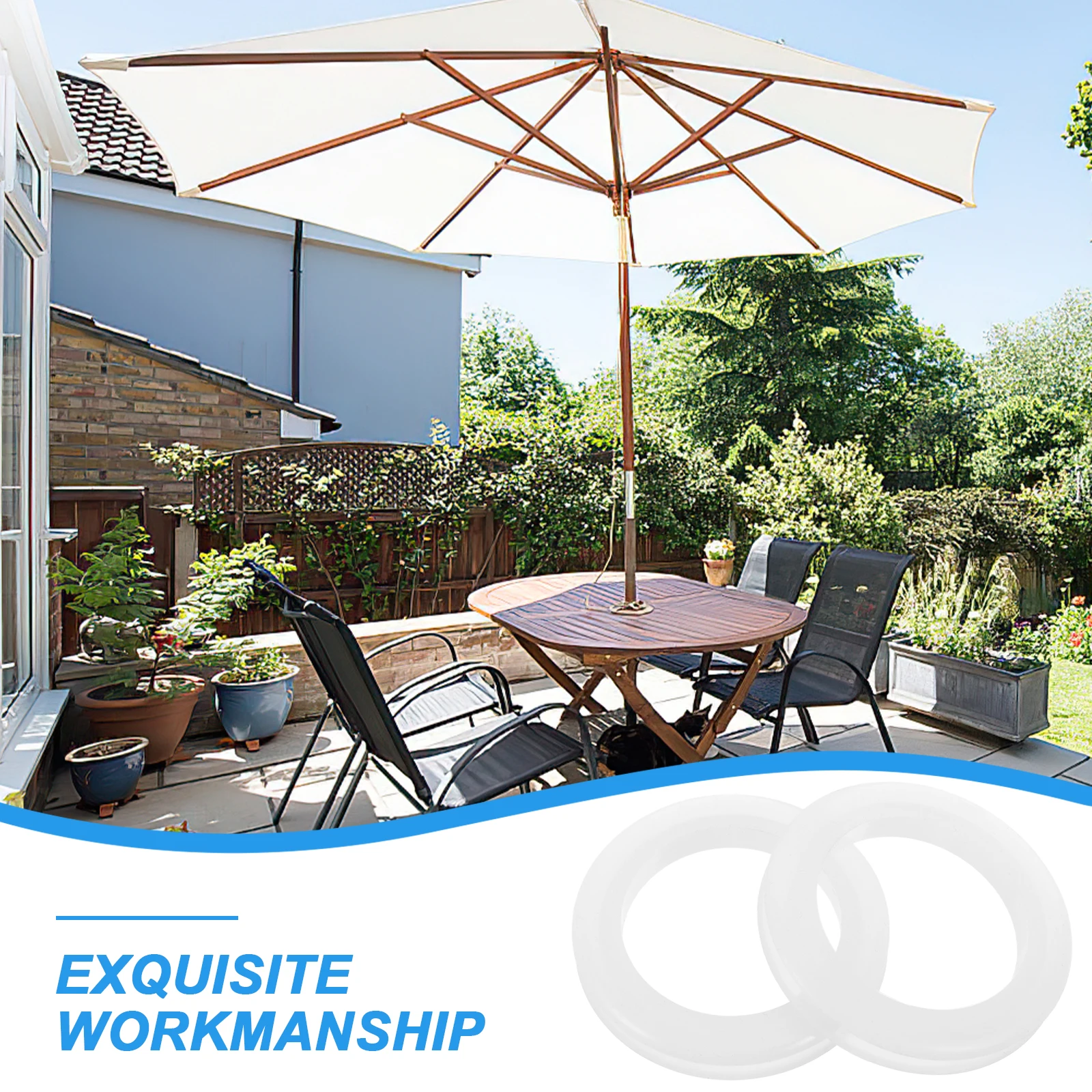 

2Pcs Transparent Silicone Table Umbrella Rings High Temperature Resistant Patio Umbrella Hole Ring Insert Outdoor Parasol Fixed