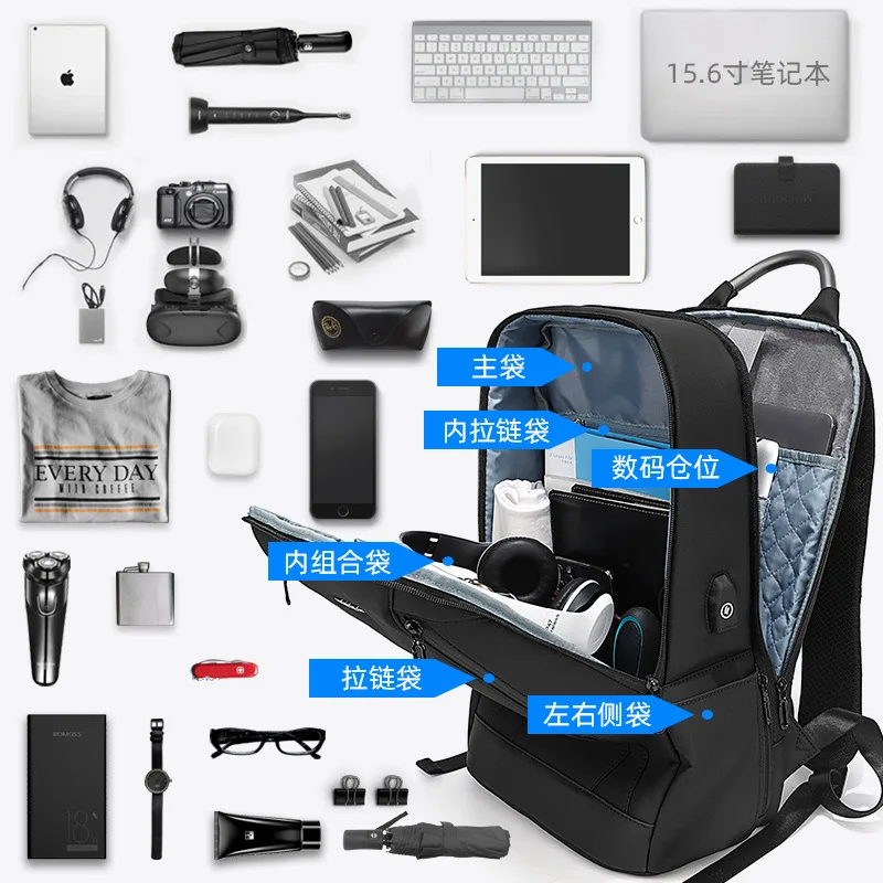 Large capacity waterproof backpack for business commuting