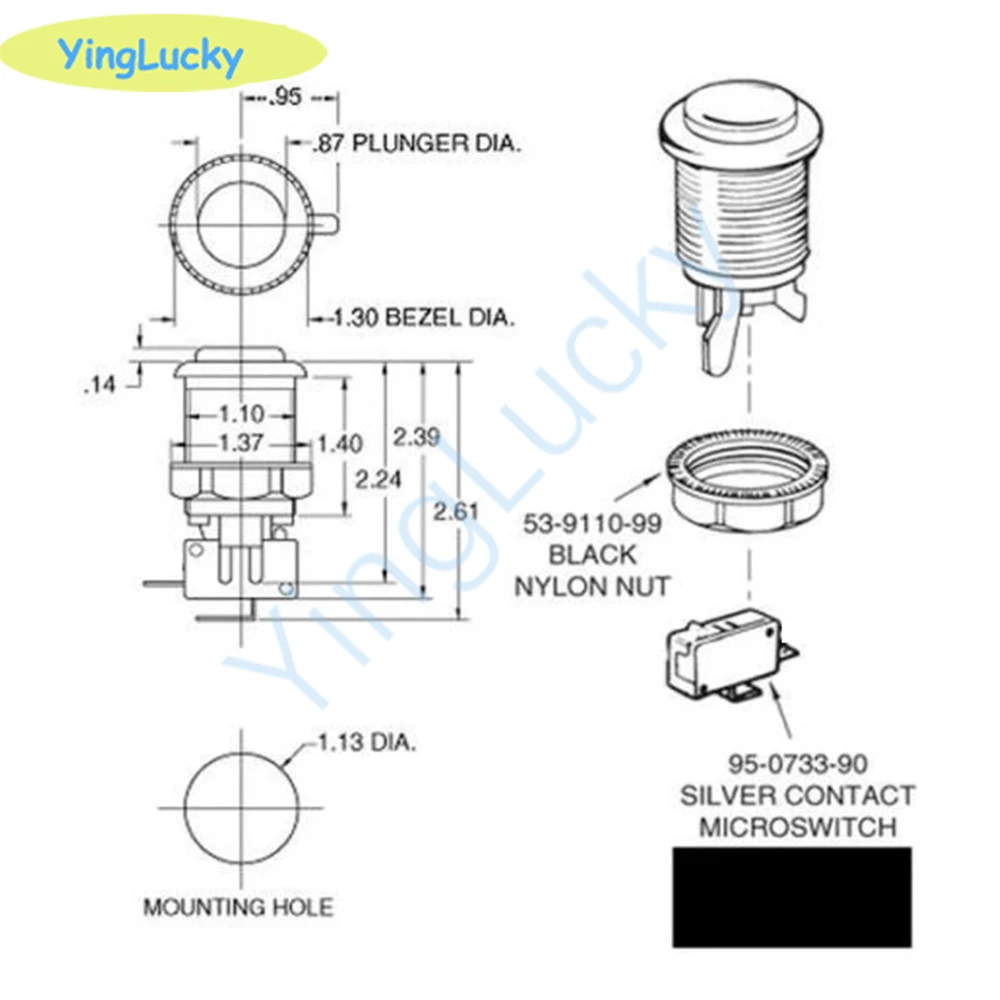 2 игрока аркадный Набор DIY Kit Zero Delay USB энкодер, джойстик в американском стиле 28 мм кнопочная Кнопка PC Mame Raspberry pi 1 2 3