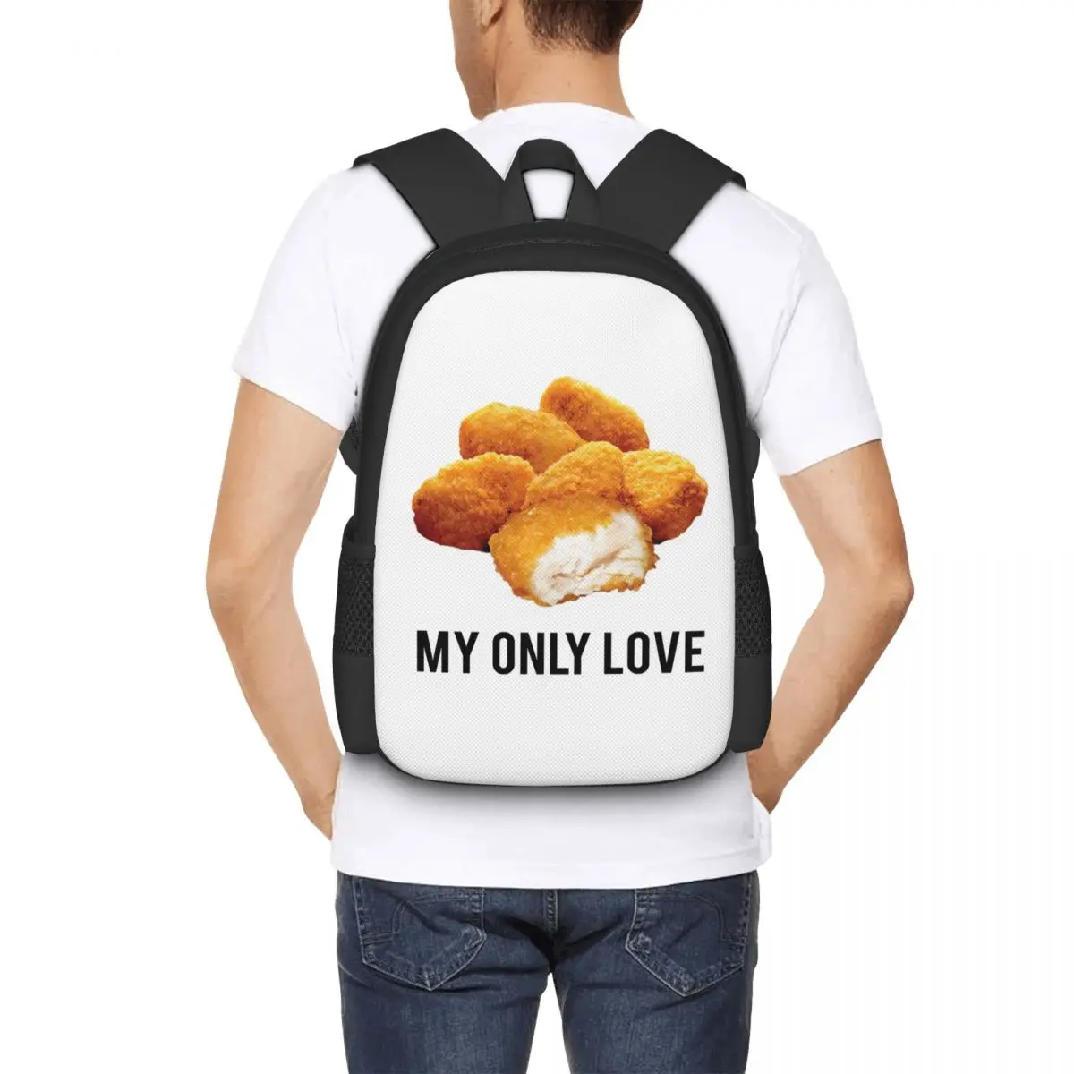 

Chicken Nuggets My Only Love Student Backpack School Bag Hiking Travel Daypack for Boys Girls Fashion Bookbag Shoulder Bags