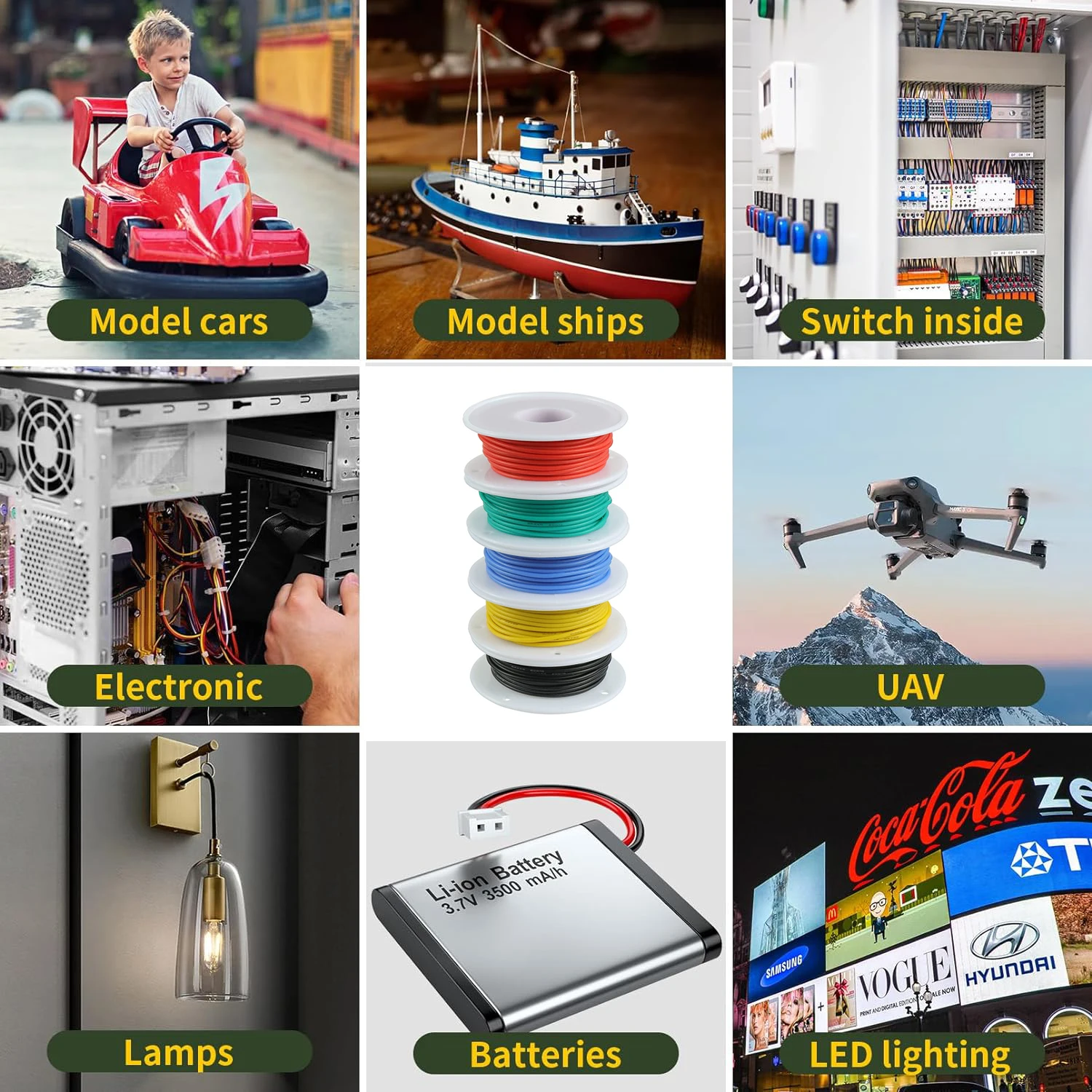 22AWG 5 цветов DIY провод силиконовый луженый медный электронный провод, проволочный кабель