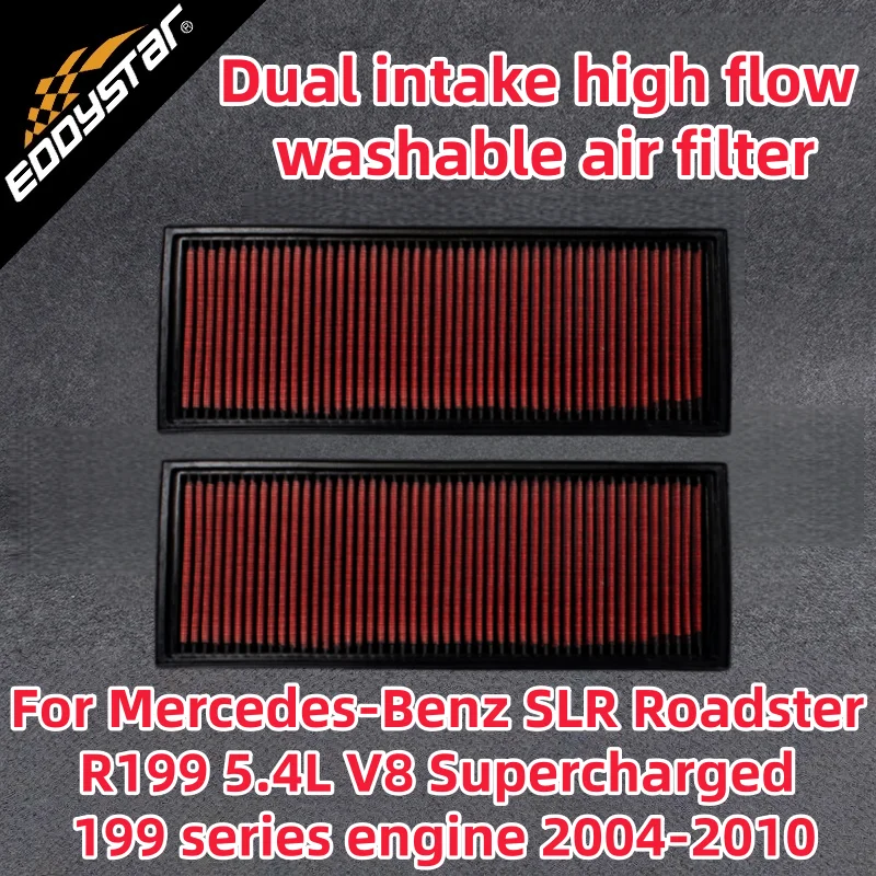 

Для Mercedes-Benz SLR Roadster R199 5,4 л V8 двигатель с наддувом 199 серии 2004-2010, спортивный моющийся воздушный фильтр с высоким расходом