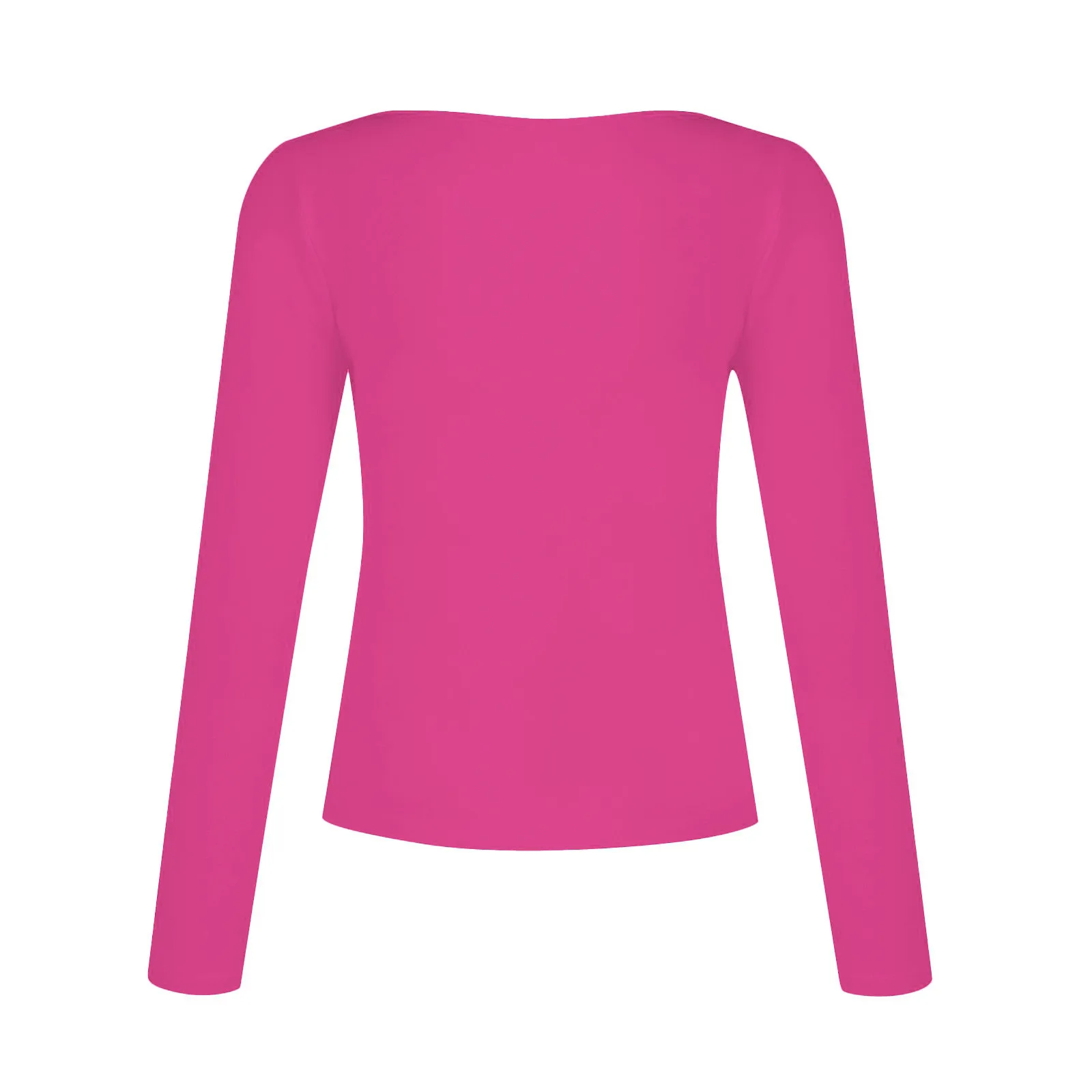 Damen lässig einfarbig V-Ausschnitt Langarm Top Kostüm 2024 modische Slim Fit eng anliegende T-Shirt Kleidung für Frauen