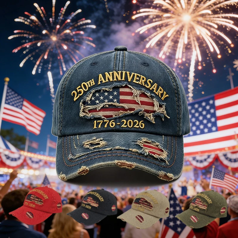 Gorra de Béisbol Conmemorativa del 250 Aniversario de EE. UU. para Hombre y Mujer, Estilo Retro Lavado, Ajustable, con Protección Solar para Uso Diario