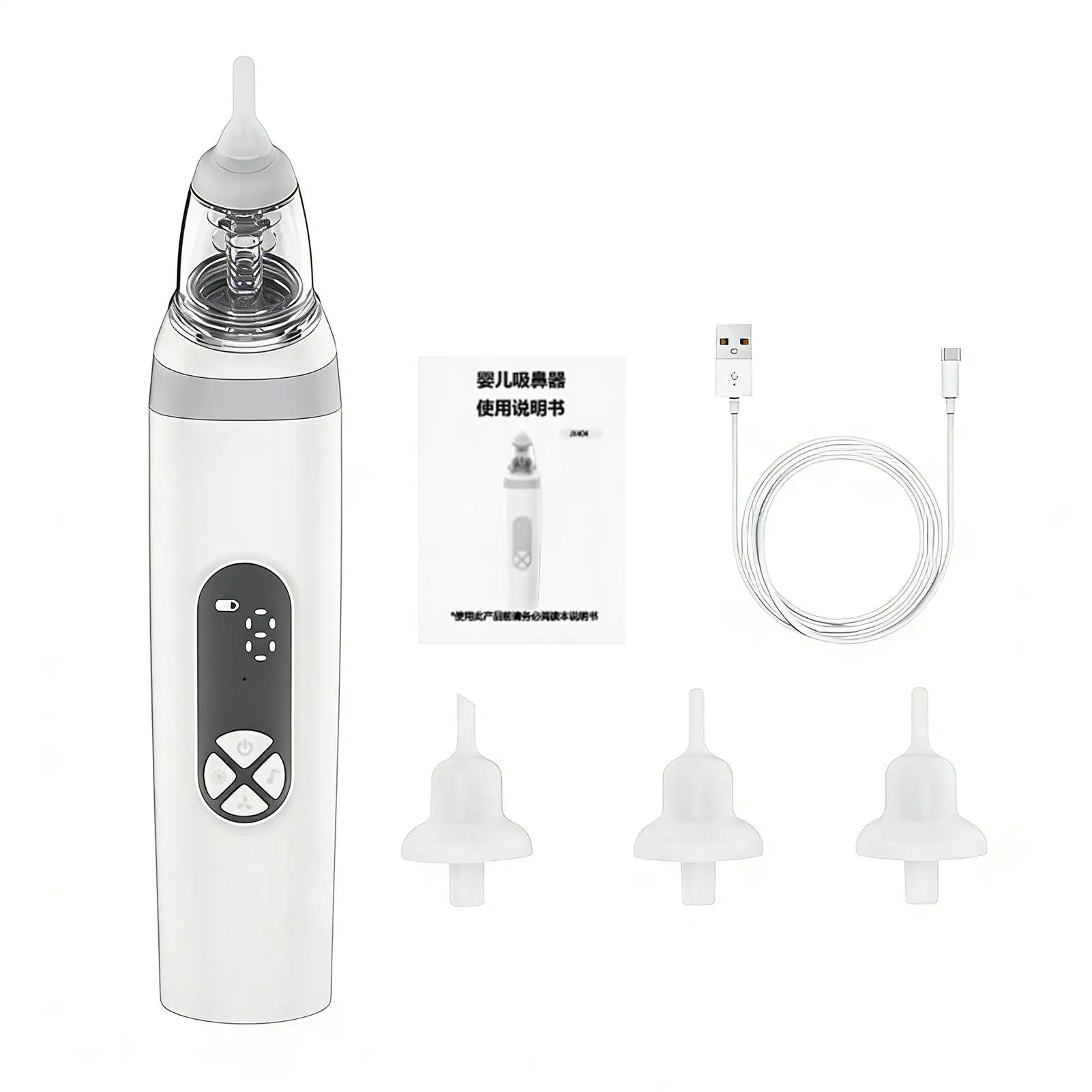

Nasal Aspirator for Baby Electric Nose Aspirator 3 Level Quiet Strong Suction Nose Sucker Cleaner with Music and 3 Silicone Tips