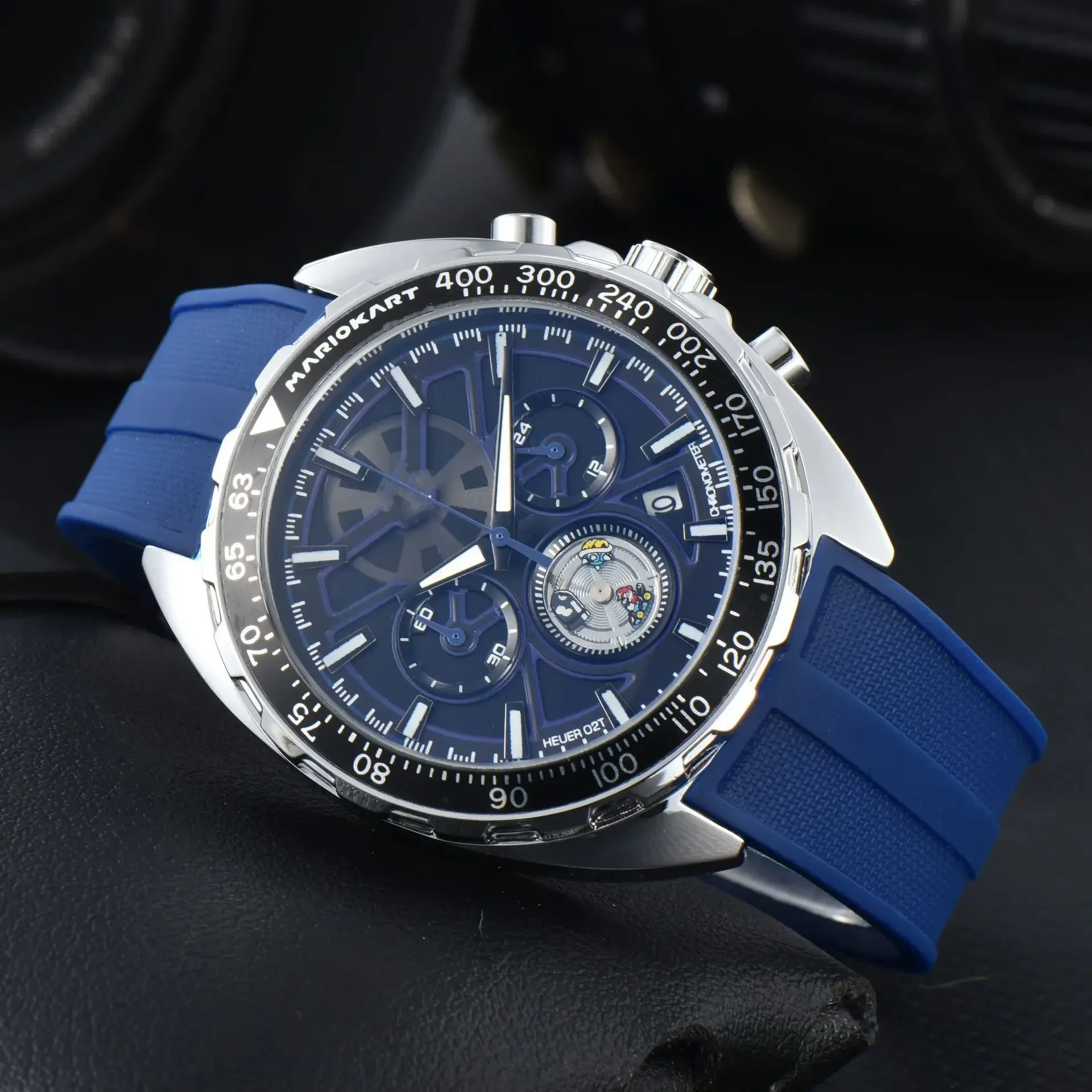 2025年デザイン ファッション メンズ 自動巻きクォーツ腕時計 最高級サファイア 多機能 タイミング 防水30M レジャー