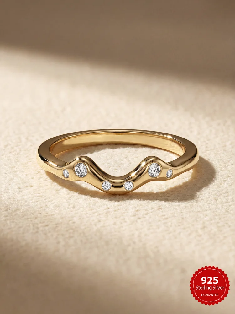 Ring aus 925er-Sterlingsilber, Lächelnform, modisch, exquisiter Zirkon-Ring für Frauen, Verlobung, Hochzeitstag, hochwertiger edler Schmuck