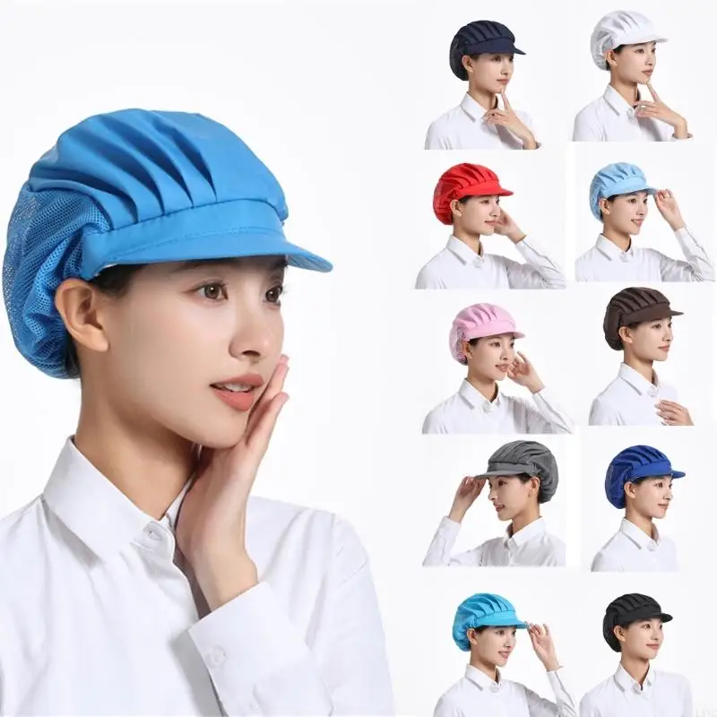 

L5YC Professional Kitchen Hat Breathable Service Hair Cover Adjustable Size Hair Net For Men And Women Factory Worker