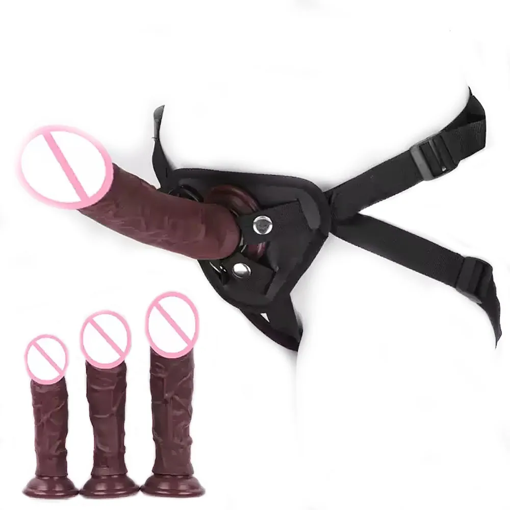 Silicone Strapon Dildo For Lesbian Gay Panties Wearable Massager Penis G-Sport Realistic Adult Sex Toys Suction Cup Anal Plug