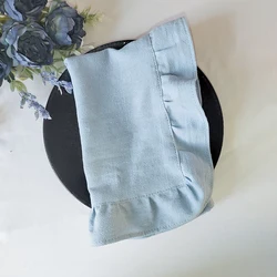 Set of 4 Flounced Cloth Napkins 35x50cm Cotton Ruffule Soft For Wedding Decoration Table Decor Party Christmas Decorations