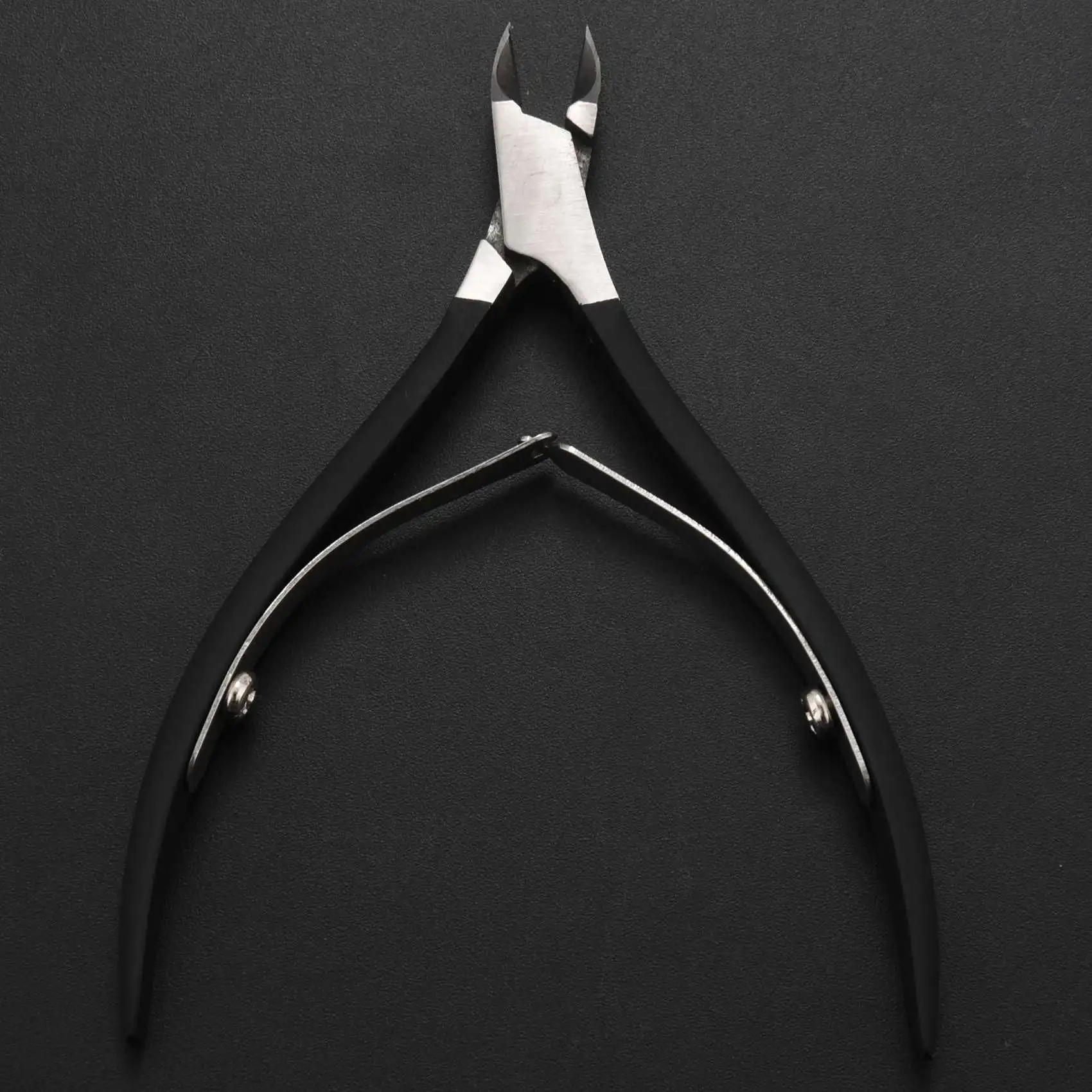 

2X Nail Cuticle Pusher Tweezer Cutter Nipper Clipper Dead Skin Remover Manicure Black