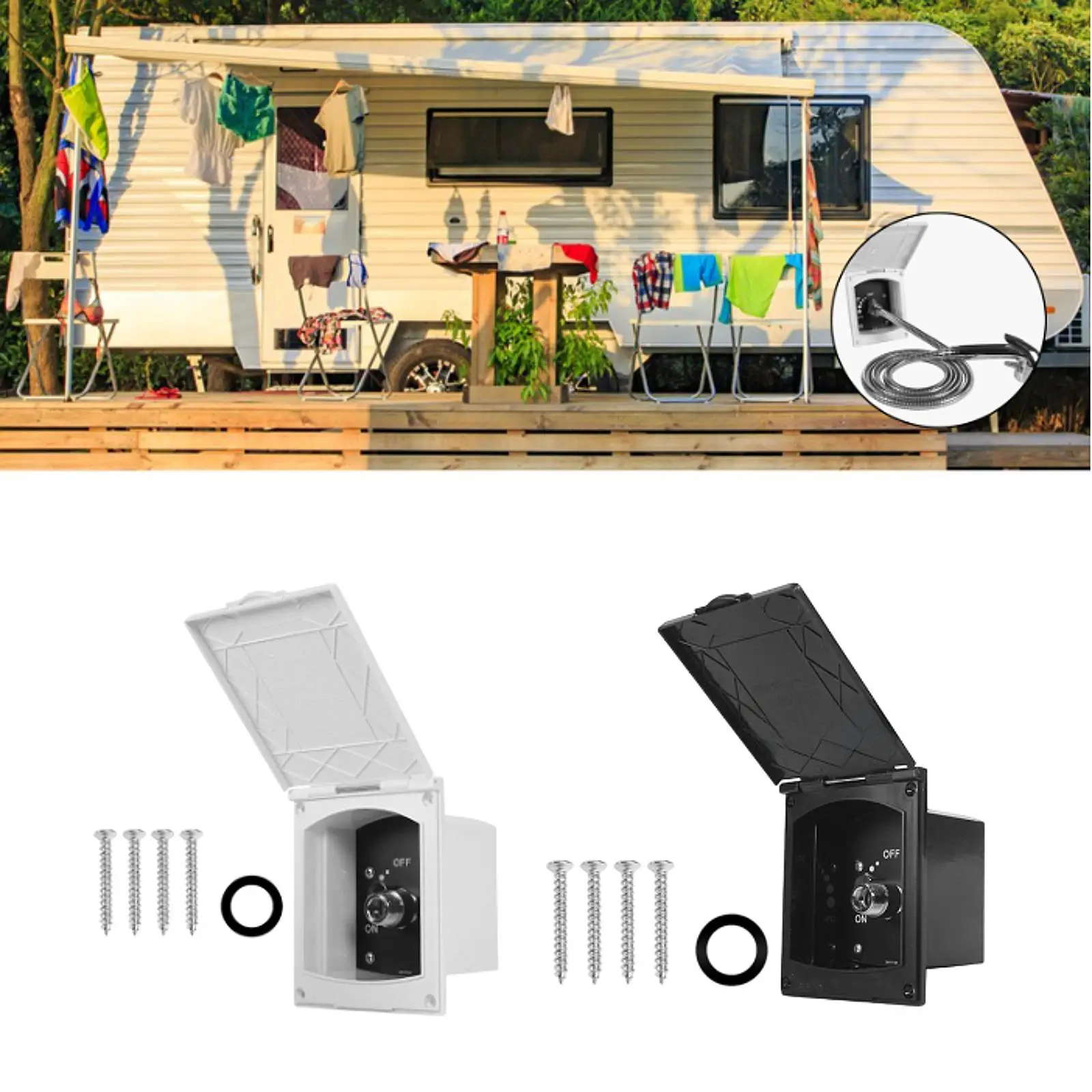 

Generic RV Exterior Shower Box Kit Replacement for Trailer Travel Boat