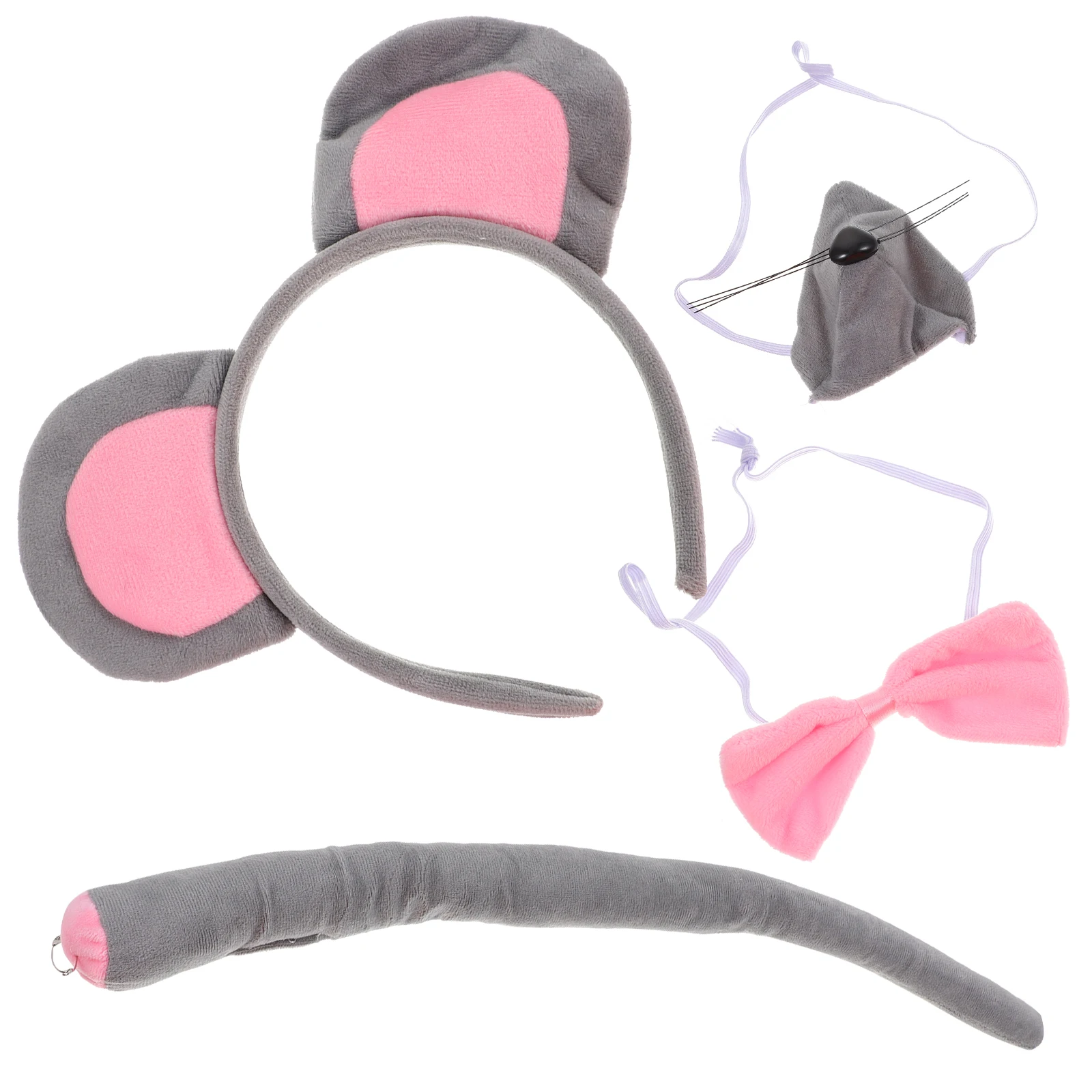 

Mouse Ears Headband Costume Kit Kids Party Favors Cosplay Accessories Dress Up Gear Halloween Christmas Festival Rat
