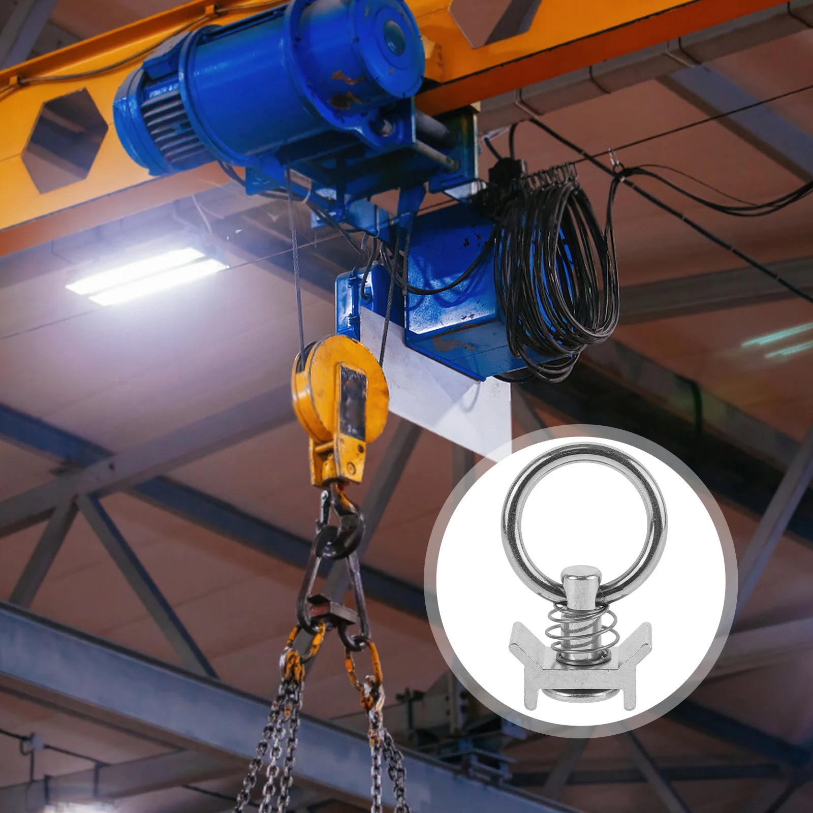 ตะขอสแตนเลสทรงกลม 6 ชิ้น สำหรับยึดสายรัดบนรางสายการบิน อุปกรณ์เสริมสำหรับติดตั้งลำโพง