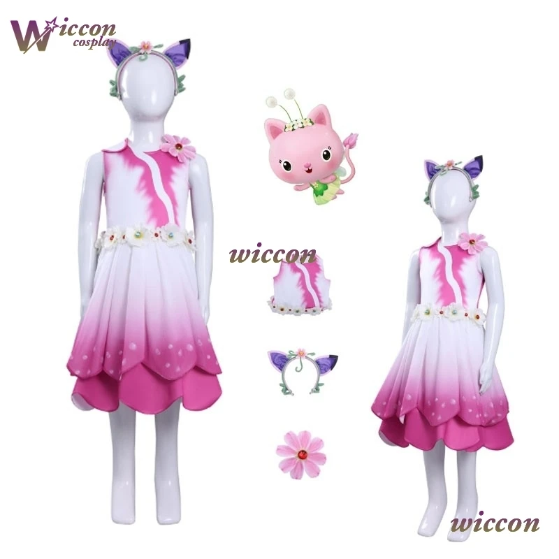 Movie Gabbby's Cosplay Costume Doll Big House Elf Transformation Suit Cat Fairy Cosplay Dress Child Girl Halloween Carnival Cos