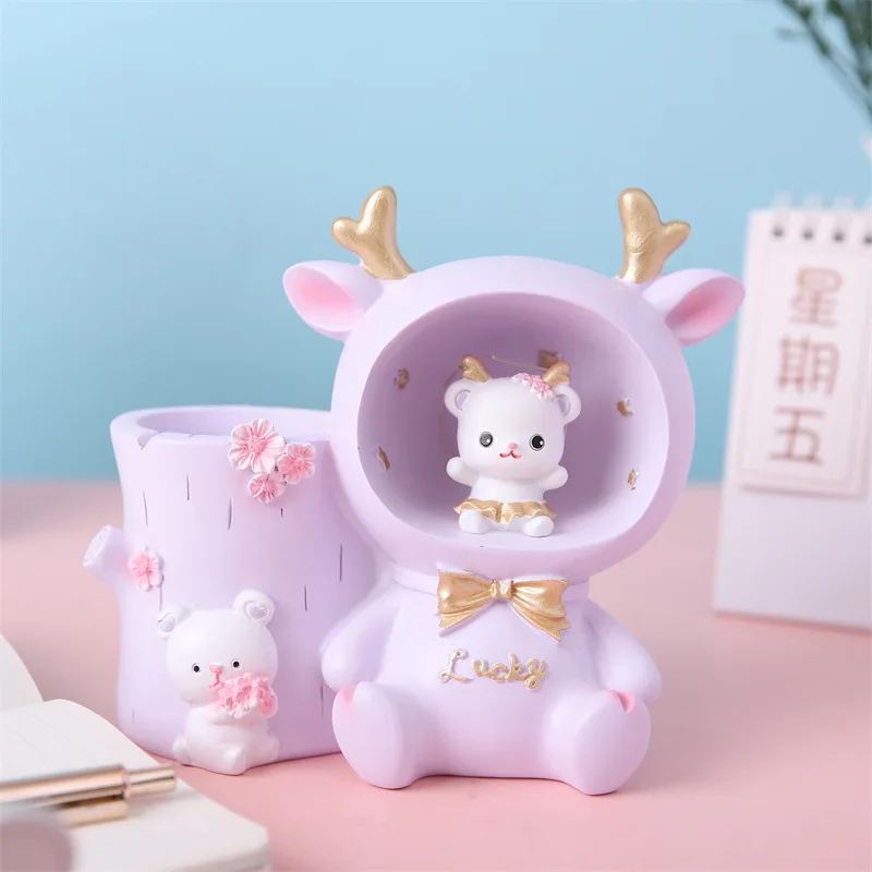 New Creative Cute Bella Rabbit Pen Holder Light Multi functional Star Light Storage Pen Holder Children's Bedroom Desktop Orname