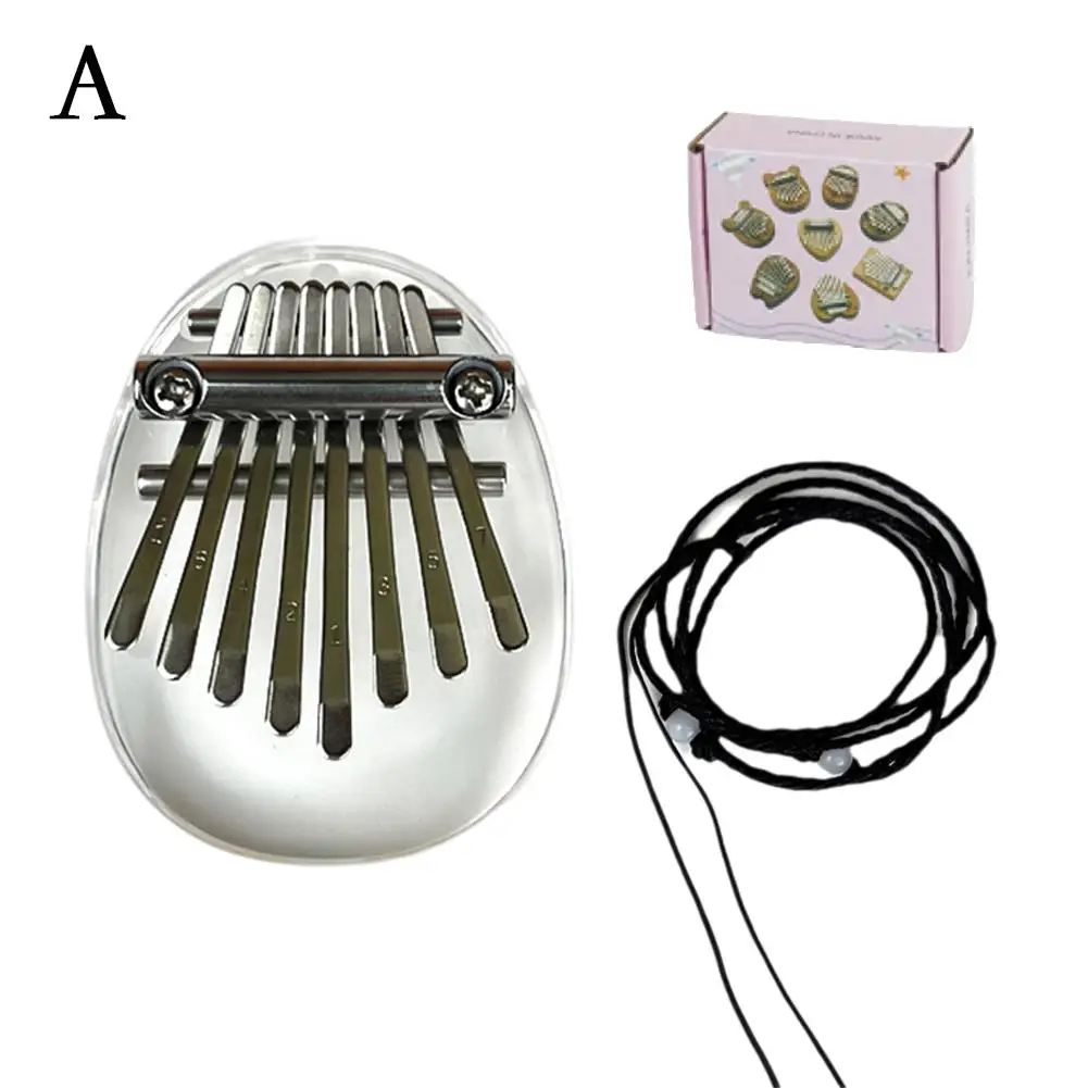 Mini Thumb Piano 8 Tone Portable Wood Kalimba Crystal Transparent Finger Piano For Beginner Musical Instrument X5I4