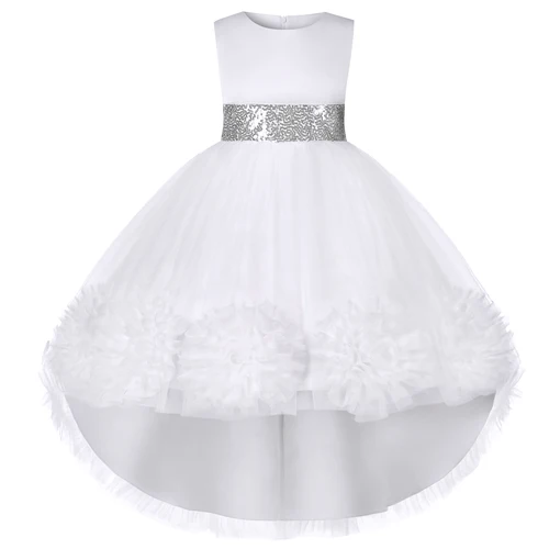 Imagen 1 del producto Vestido largo de princesa con falda de cola de pez, vestido de fiesta para festival de actuación de piano para niña, vestido de niña de flores de boda