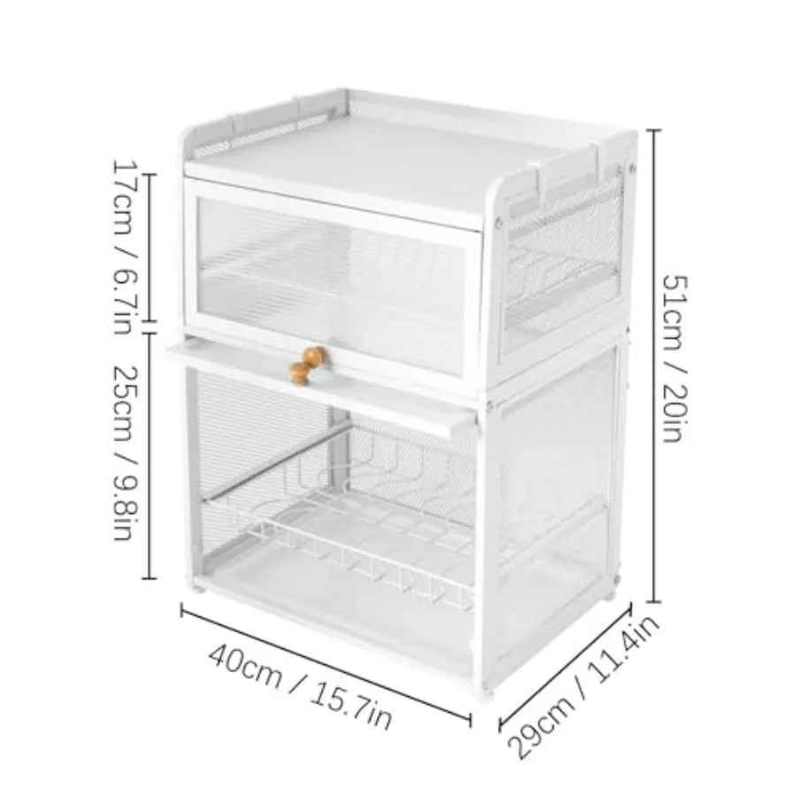 Stendino per piatti, stendino per piatti da cucina, portaposate a 3 livelli, scolapiatti con coperchio, coperchio scolapiatti staccabile