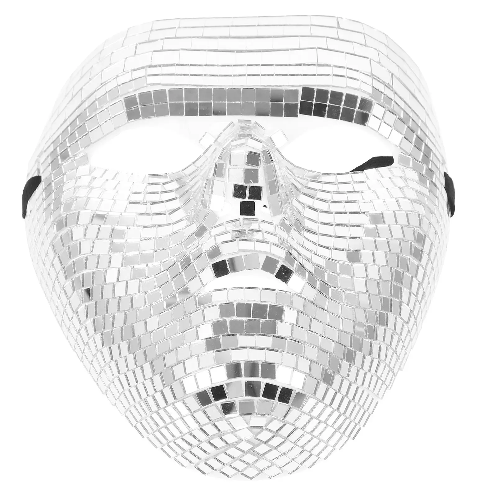 

Glitter Mask Silver Face Masquerade Disco Costume Party Halloween Adult Women Decorative PVC Glass Reusable Stylish