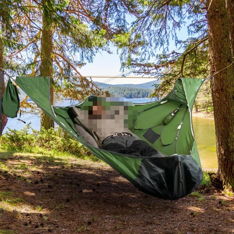 For Outdoor Portable Single Hammock Anti-crack and Anti-mosquito Lying Hammock Multi-color Optional