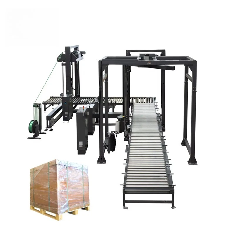 Automatic Packing Line Pallet Strapping Rotate Wrapping Machine Online Stretch Film System Custom