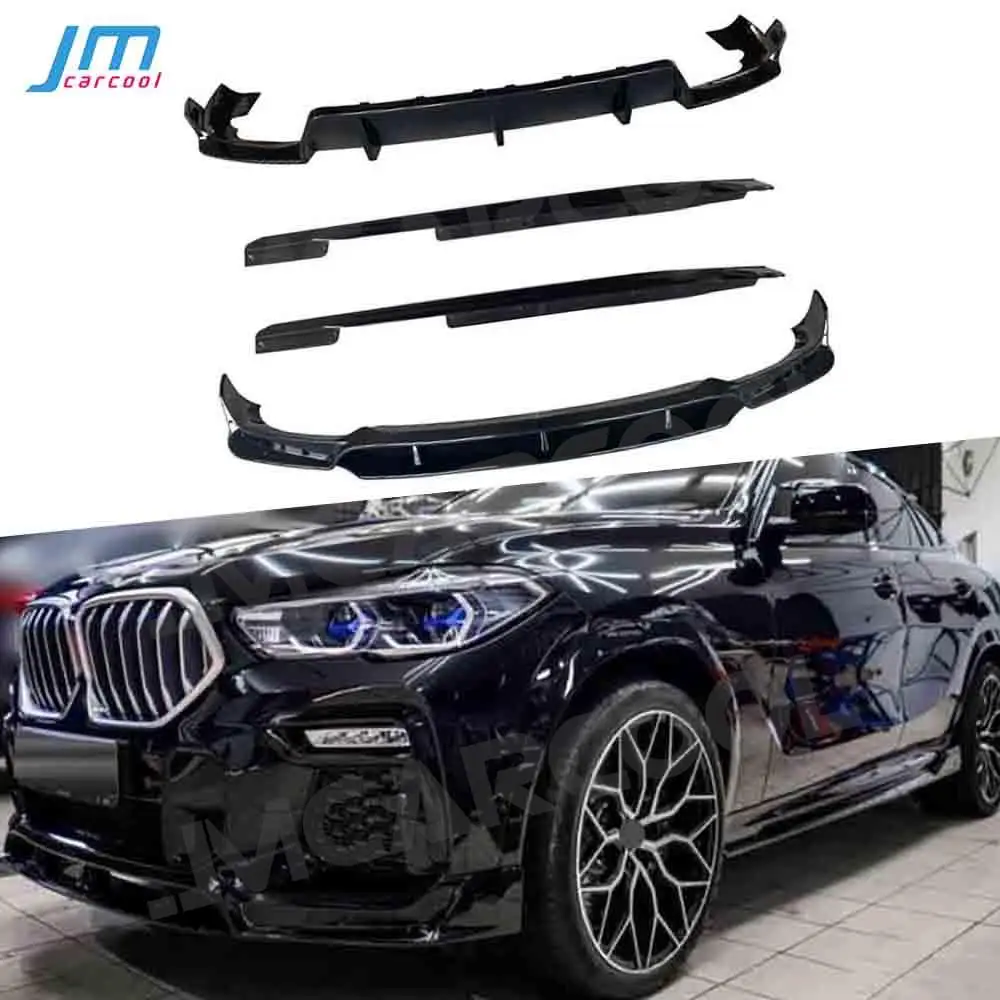 

Carbon Fiber Front Bumper Lip Side Skirts for BMW X6 G06 M Sport 2020-2022 Rear Diffuser Side Splitters Spoiler ABS Gloss Black