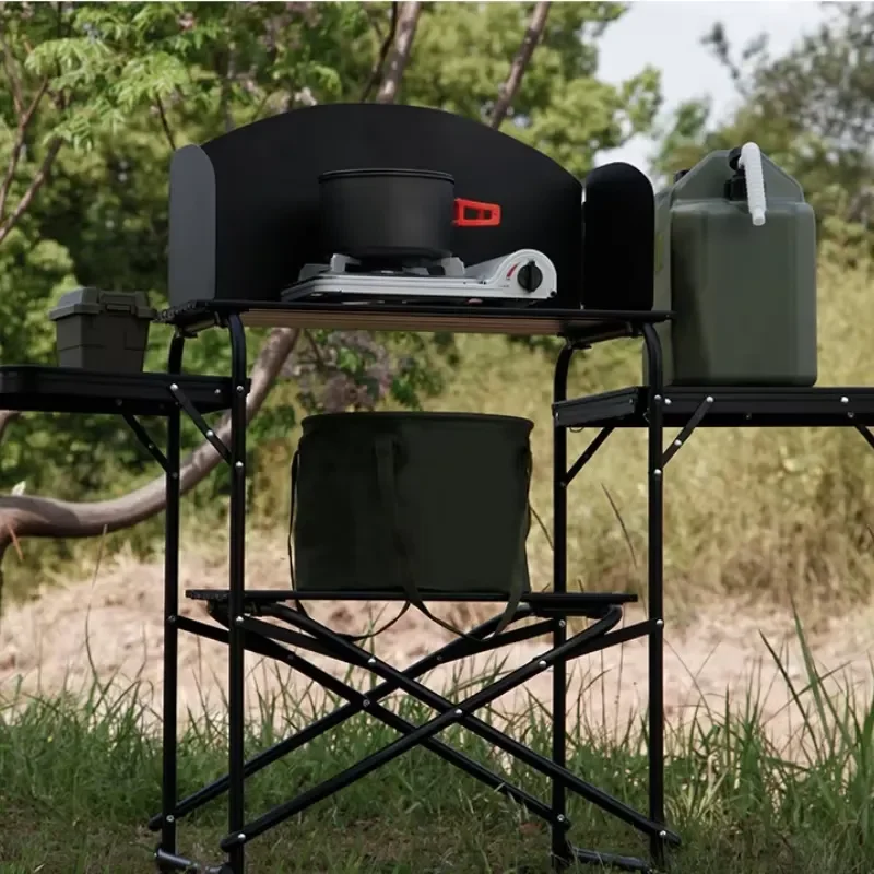 Mobile Camping Kitchen Table Storage Multifunctional Portable Camping Kitchen with Bag for Enjoy 2024 Newly Designed