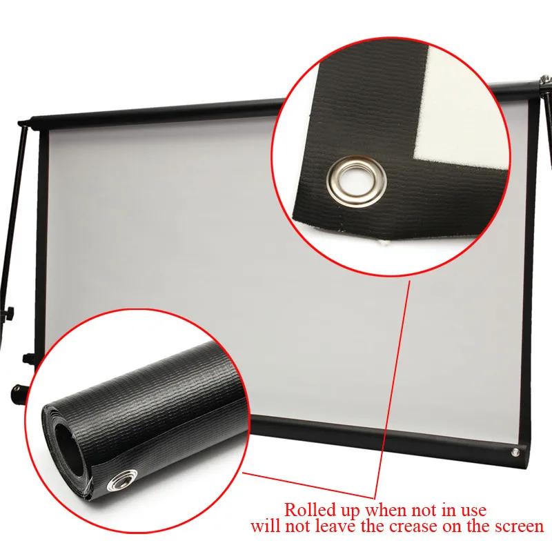 High Brightness Foldable 100 inch HD Screen Canvas 16:9 Projector Home Theatre Beamer Projection Screen Movie Projector Screen