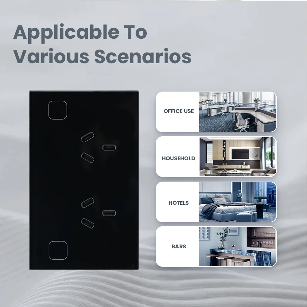 LOUYSGEN ZigBee Tuya Smart Wall Socket AU NZ ARG Electrical Plug Outlet Power Touch Switch Wireless Remote Alexa Google Home