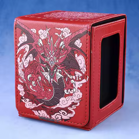 Gacha 100+Load Trading Card Deck Box With 2 Dividers PU Leather Magnetic Closure Game Card Storage Box For YuGiOh TCG Sport Card