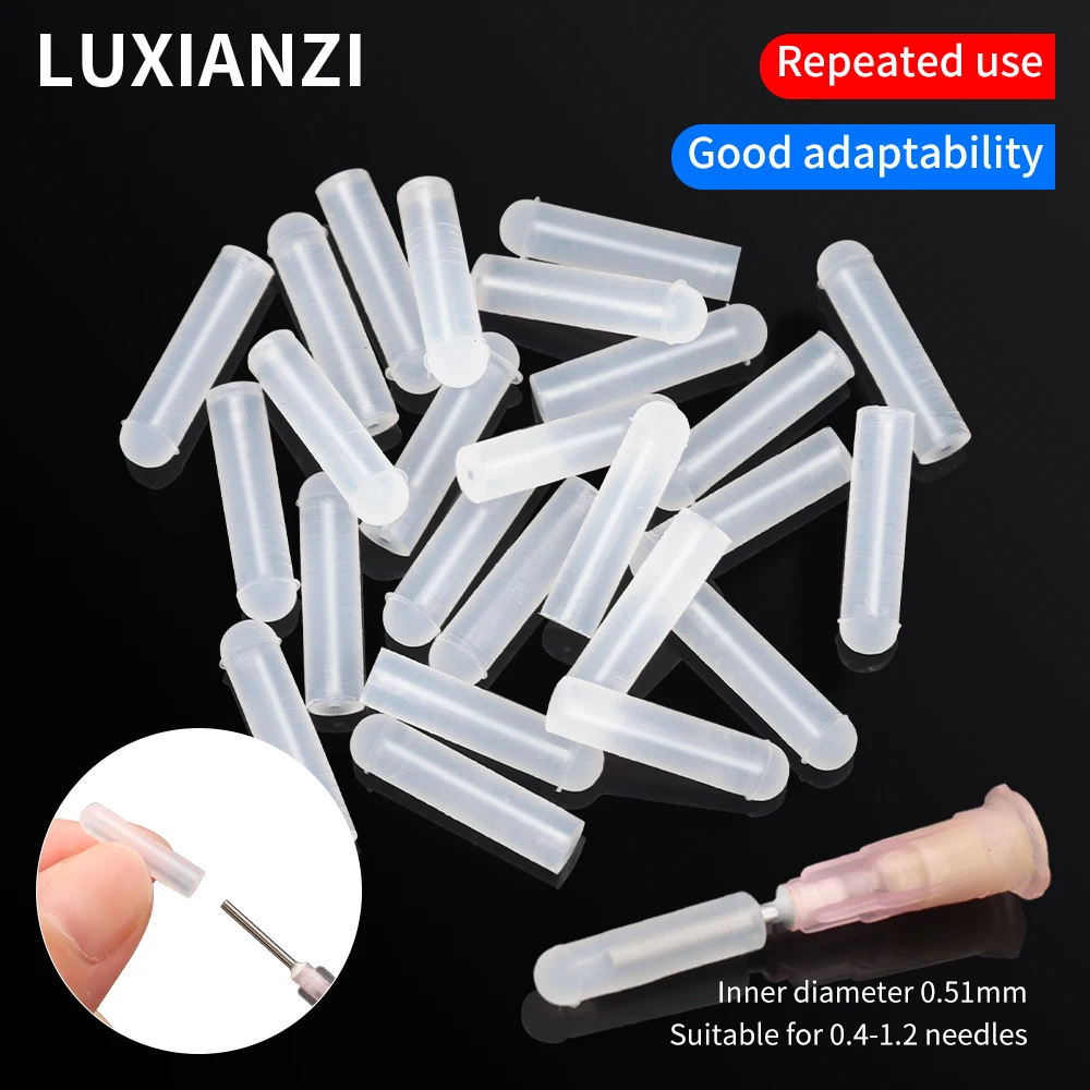 LUXIANZI Needle Tips Special Silicone Plug For Phone repair Flux Green Oil Dispensing Liquid Syringe Needle Tip Plug Cover