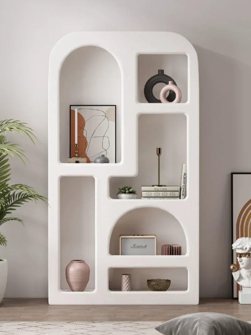 For Living room storage rack, floor to ceiling display cabinet, white product display cabinet