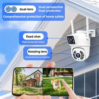 8MP 4K Wifi Surveillance Camera Dual Lens Wireless Security PTZ IP Camera Color Night Vision AI Human Tracking CCTV HD Camera 4