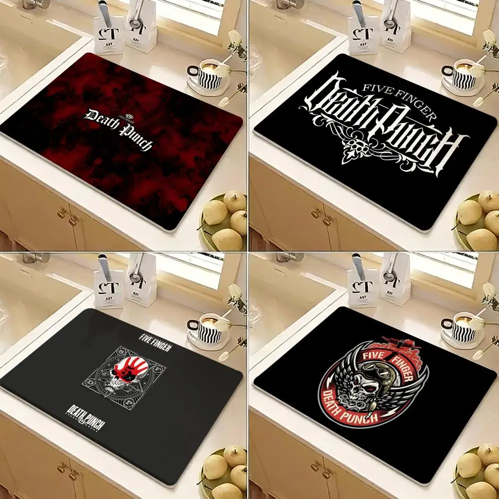 Band F-Five Finger Death Punch Floor Mat Diatomite Floor Mat Fast Drying Odor Resistant Non Slip Bath Kitchen Mat