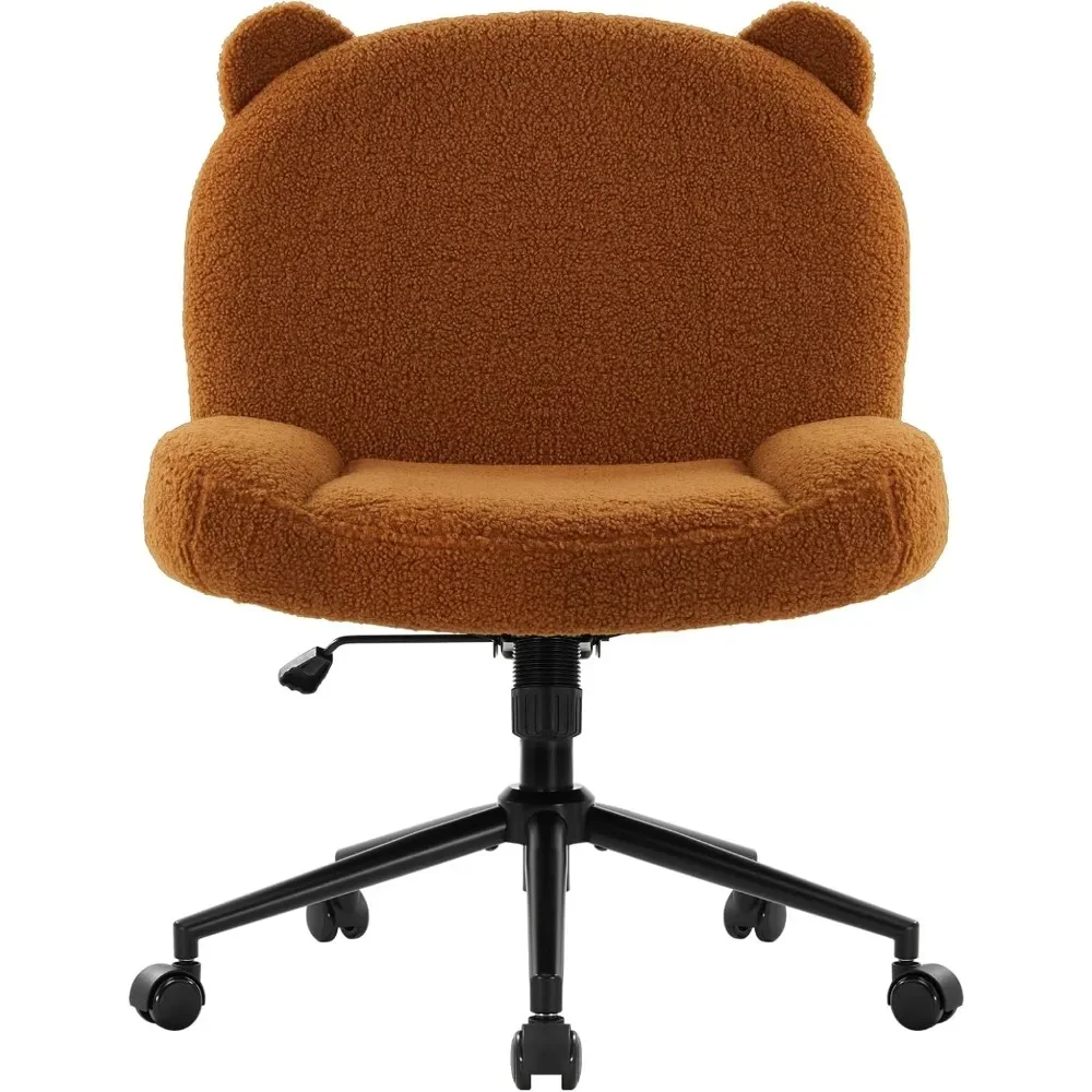 

Armless Office Desk Chair with Wheels,Ergonomic Criss Cross Legged Computer Chair with Fabric Padded
