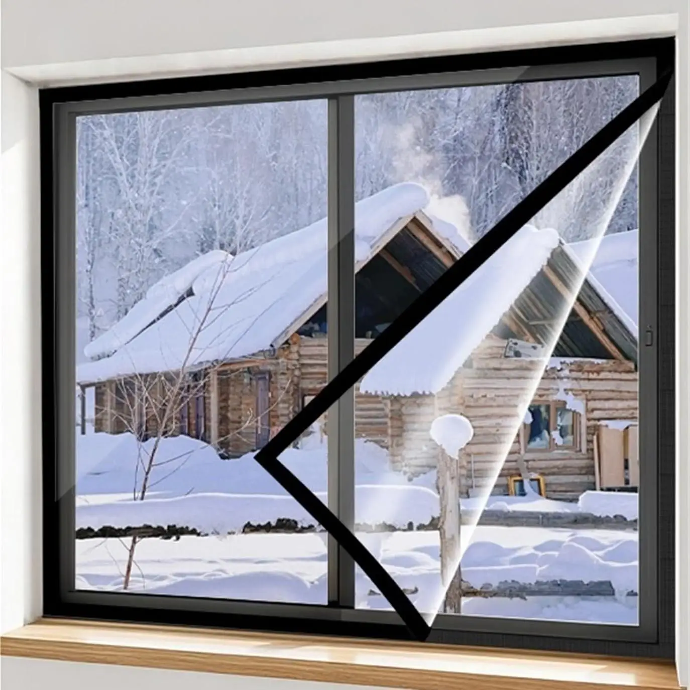 Winter Indoor Windproof Warm Window Film, Thermal & Cold Insulation, Energy Saving Clear Film, Creates Cozy Living Space