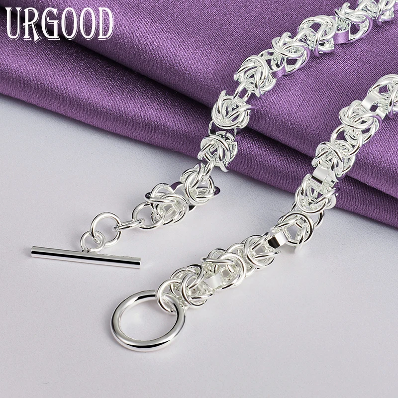 Set di catene irregolari incrociate intrecciate avanzate in argento Sterling 925 per regalo di nozze di fidanzamento per feste di compleanno da donna